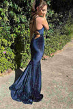Niulatu Backless Mermaid V-Neck Sleeveless Velvet Long Prom Dress HZ1026