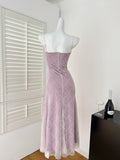 Niulatu Sweet Lace Applique Spaghetti Strap Mermaid Sleeveless Long Birthday Prom Dress Adult Ceremony Graduation Prom Dress HZ1103