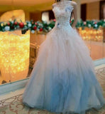 Niulatu Color Strapless Tulle A-Line Long Birthday Ball Dress Beautiful Wedding Dress HZ1103