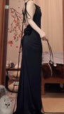 Niulatu Sexy Chiffon Sheath Backless Long Prom Dress Spaghetti Strap Party Dress HZ1103