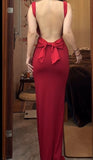 Niulatu Spaghetti Strap Satin Backless Long Bodycon Dress Ball Evening Dress HZ1103
