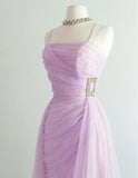 Niulatu Pink Spaghetti Strap Tulle Short Prom Dress Homecoming Dress HZ1103