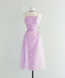 Niulatu Pink Spaghetti Strap Tulle Short Prom Dress Homecoming Dress HZ1103