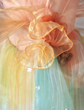 Niulatu Multicolor Strapless A-Line Tulle Long Prom Dress Wedding Dress Birthday Dress HZ1103