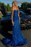 Niulatu Spaghetti Straps Long Mermaid Sequins Party Prom Dress HZ1103