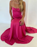Niulatu Lilac Dresses Gowns Evening Dresses Spaghetti Straps Long Prom Dress Satin Formal Party Dress HZ1103