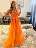 Niulatu A line Strapless Tulle Lace Long Prom Dres Applique Formal Dress HZ1103