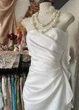 Niulatu Elegant Sheath Strapless Chiffon Prom Dress Birthday Dress HZ1103