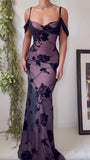 Niulatu Purple Satin Bodycon Dress Black Tulle Spaghetti Strap Ball Dress Birthday Dress HZ1103