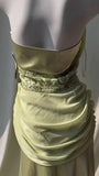 Niulatu Light Green V-neck Chiffon Beaded Sequins Floor-length Prom Dress Beautiful Birthday Evening Dress HZ1103