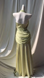 Niulatu Light Green V-neck Chiffon Beaded Sequins Floor-length Prom Dress Beautiful Birthday Evening Dress HZ1103
