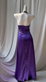 Niulatu Purple Halter Satin Sheath Beaded Sequins Backless Prom Dress Temperament Evening Dress HZ1103