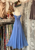 Niulatu Soft Blue Spaghetti Strap A-line Chiffon Birthday Prom Dress Pretty Graduation Dress HZ1103