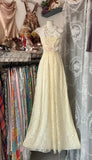 Niulatu A-Line Light Yellow Lace Strapless Prom Dress Cute Birthday Party Dress HZ1103