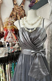 Niulatu Silver Grey A-Line Spaghetti Straps Tulle Satin Long Prom Dress Gorgeous Birthday Dress Evening Dress HZ1103