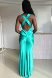 Niulatu Sheath V Neck Yellow Long Backless Prom Dress Sleeveless Party Dress HZ1103