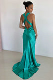 Niulatu Sheath V Neck Yellow Long Backless Prom Dress Sleeveless Party Dress HZ1103