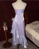 Niulatu Blush Pink Spaghetti Straps Sleeveless Chiffon Prom Dress Vintage Birthday Evening Dress HZ1103