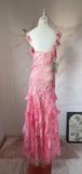 Niulatu Pink Spaghetti Strap Sheath Vintage Chiffon Sequined Ball Dress Birthday Party Dress HZ1103