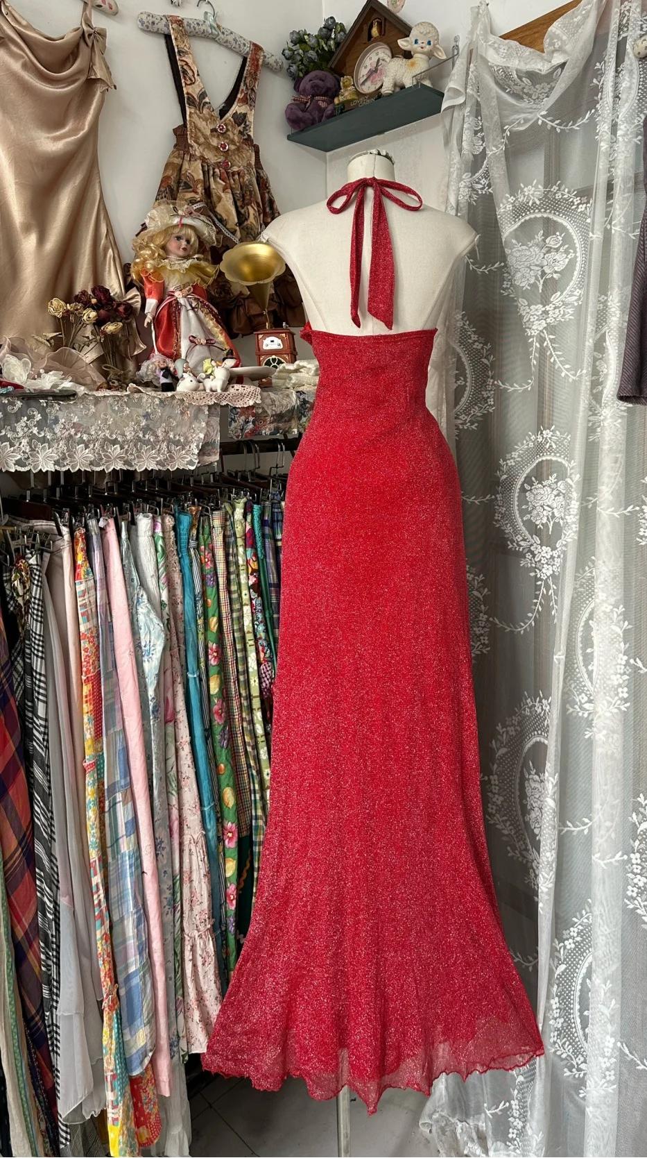 Niulatu Black Halter A-Line Chiffon&Tulle Open Back Prom Dresses Birthday Dresses HZ1026