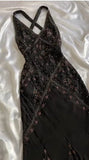 Niulatu Black Beaded Halter Neck Mermaid Chiffon Prom Dress for Party Enchanted Backless Sleeveless Evening Gown HZ1026