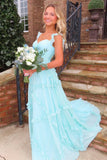 Niulatu Blue Sweetheart A-Line Prom Dress & Wedding Dress??- Elegant Chiffon Ruffled Birthday Party Dress HZ1103