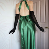 Niulatu Forest Green Backless Ball Gown - Glam Sparkling Beads & Satin for Prom,?? Galas& Parties** HZ1103