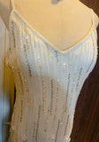 Niulatu Retro Glam Mermaid Gown ¨C Sparkling ??Beaded,Sequins White Chiffon Prom Dress for Formal Events & HZ1103