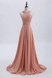 Niulatu Blush Pink Prom & Wedding Dress-Sweet 16 Chiffon Evening Gown for Graduation & Quinceanera HZ1103