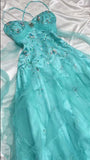 Niulatu 1950s Inspired Baby Princess Blue Prom Dress - Shimmering Sequins Tulle & Satin Ballgown for Formal Events HZ1103