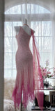 Niulatu Cinderella Pink A-Line Evening Gown - Iridescent Beaded Tulle with Soft Chiffon Layers for Sweet 16 HZ1103