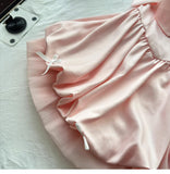 Niulatu Spring Pool Party Dress Pink Satin A-Line Short Prom Dress for Birthday &Homecoming HZ1103