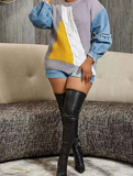 Niulatu patchwork long-sleeved women's sweater HZ1026