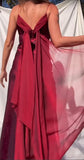 Niulatu Purple Satin Prom Dress Vintage Glam Evening Gown with Chiffon Ribbon HZ1103