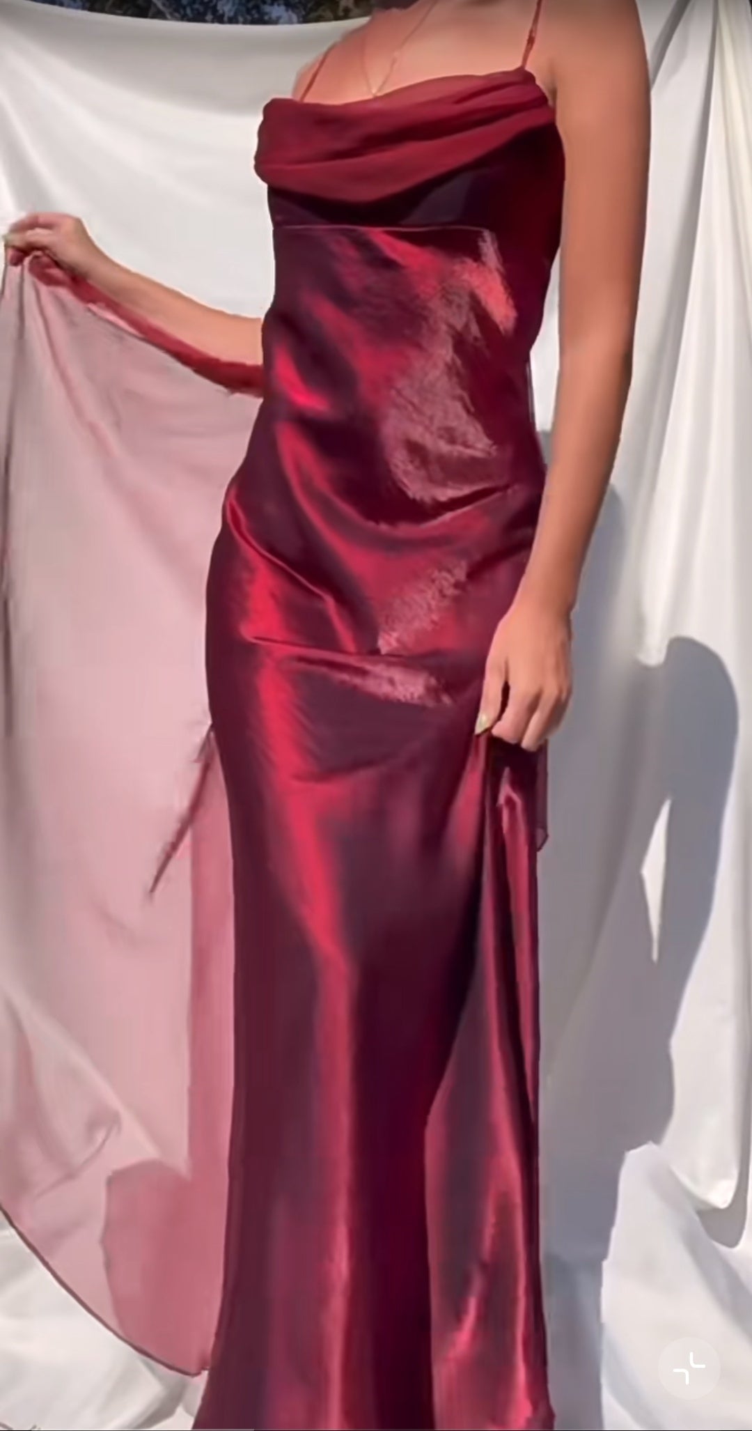 Niulatu Purple Satin Prom Dress Vintage Glam Evening Gown with Chiffon Ribbon HZ1103