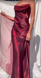 Niulatu Purple Satin Prom Dress Vintage Glam Evening Gown with Chiffon Ribbon HZ1103