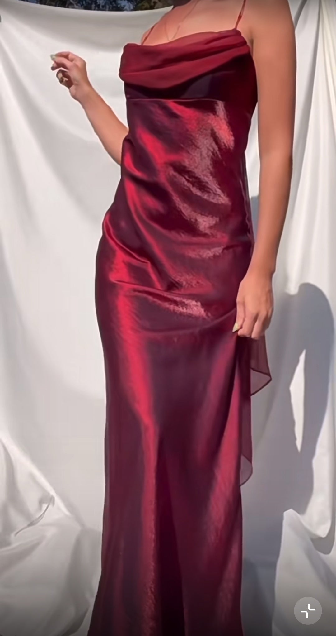 Niulatu Purple Satin Prom Dress Vintage Glam Evening Gown with Chiffon Ribbon HZ1103