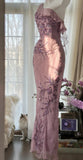 Niulatu Light Purple One Shoulder Bodycon Beading Chiffon Prom Dress Vintage Glitter Evening Gown HZ1103