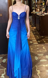 Niulatu Chiffon Gradient Blue Prom Dress for Party Elegant 2000s Spaghetti Strap Evening Gown HZ1103