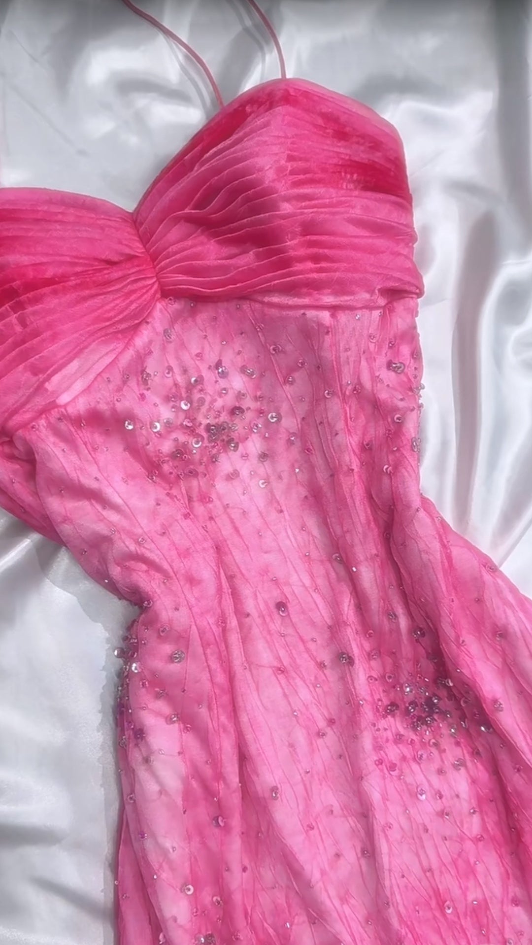 Niulatu Princess Style Beaded Chiffon Prom Dress for Party Glitter 90s Retro A-Line Evening Gown HZ1103