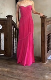 Niulatu Pink Spaghetti Strap Beaded Long Prom Dress Formal Evening Gowns HZ1103
