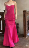 Niulatu Pink Spaghetti Strap Beaded Long Prom Dress Formal Evening Gowns HZ1103