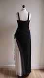 Niulatu Black V-neck Chiffon Ball Dress Glam Ruffle Party Dress HZ1103