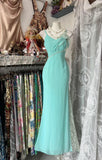 Niulatu Mint Green Spaghetti Strap Chiffon Lace Bodycon Prom Dress Elegant Party Dress HZ1103