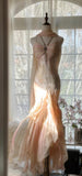 Niulatu Spaghetti Straps Ombre Chiffon Mermaid Gowns Vintage Gentle Backless Prom Dress HZ1103