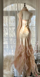 Niulatu Spaghetti Straps Ombre Chiffon Mermaid Gowns Vintage Gentle Backless Prom Dress HZ1103