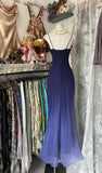 Niulatu Gradient Midnight Purple Mermaid Spaghetti Strap Chiffon Long Prom Dresses Backless Evening Dress HZ1103