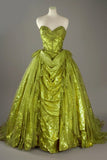 Niulatu Gold Sweetheart Glitter Beaded Tulle Ball Gowns Formal Evening Gowns HZ1103