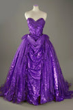 Niulatu Blue Sweetheart Glitter Beaded Tulle Ball Gowns Formal Evening Gowns HZ1026