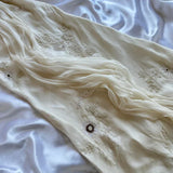 Niulatu White Spaghetti Straps Chiffon Sheath Gentle Prom Dresses with Beading HZ1103